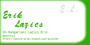 erik lazics business card